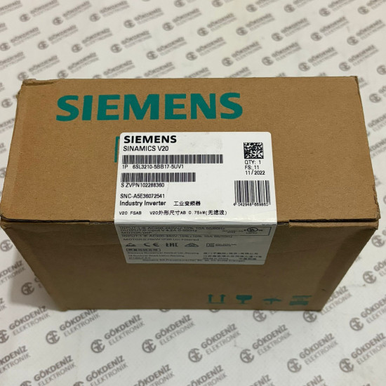Siemens SINAMICS V20 Kompakt Frekans Konvertörü 6SL3210-5BB17-5UV1