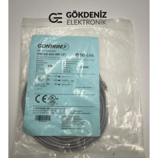 Contrinex DW-AD-603-M8-121 PNP NO Embeddable Endüktif Sensör IO-Link