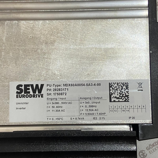 SEW EURODRIVE MDX60A0054-5A3-4-00 İnverter
