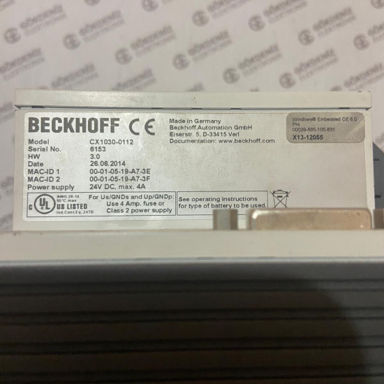 Beckhoff CX1030-0112 Endüstriyel PC - CX1100-0014 Güç Kaynağı