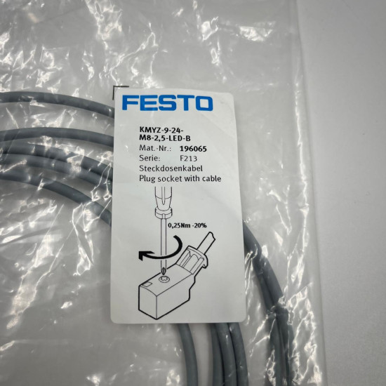 FESTO KMYZ-9-24-M8-2.5-LED-B M8 Fiş Soketli Sensör Kablosu