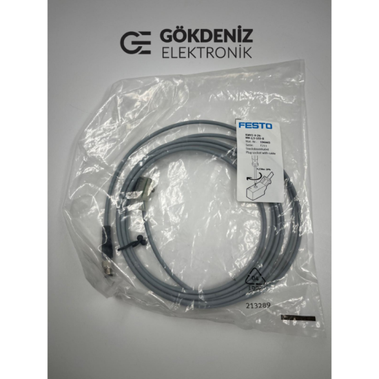 FESTO KMYZ-9-24-M8-2.5-LED-B M8 Fiş Soketli Sensör Kablosu