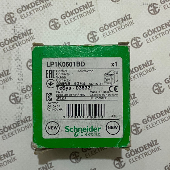 Schneider Electric LP1K0601BD TeSys Kontrol Kontaktörü - 24V DC
