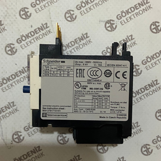 Schneider Electric LR2 K0316 TeSys Termik Aşırı Akım Rölesi - Motor Koruma