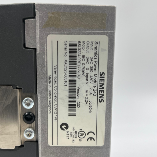 SIEMENS SINAMICS Power Module 240 (6SL3224-0BE17-5UA0) - 0.75 kW