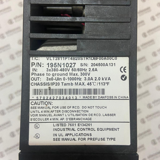 Danfoss VLT2811 195N1027 Frekans Konvertörü